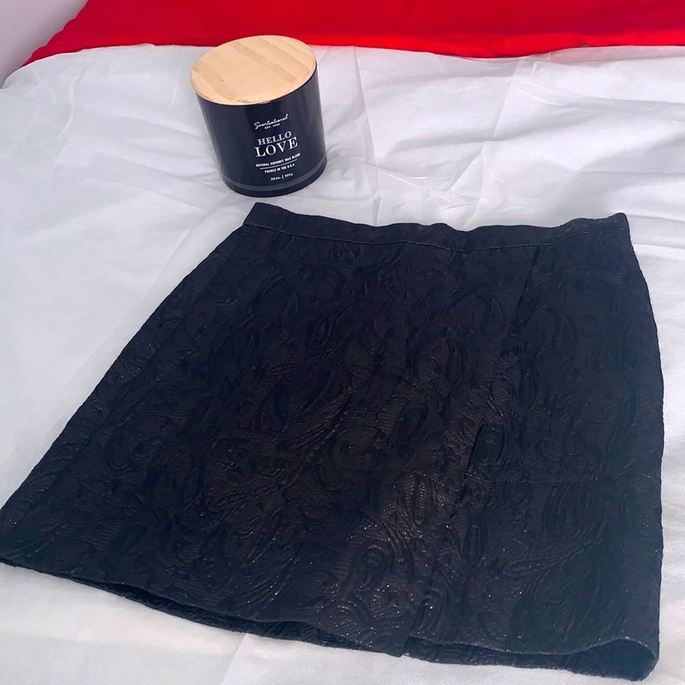 J Crew Brocade Black mini skirt Size 0
